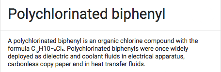 Polychlorinated biphenyls PCBs molecule