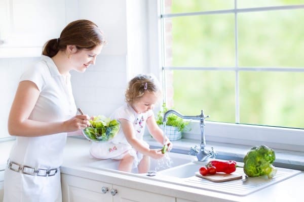 washing food